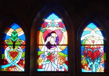 The stained-glass wedding window