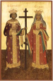 Icon of saints Constantine and Helen