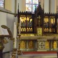 Side altar and stained glass windows