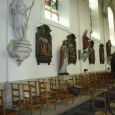 Statues of saints and Stations of the Cross